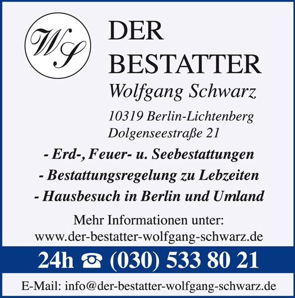 Der Bestatter Wolfgang Schwarz