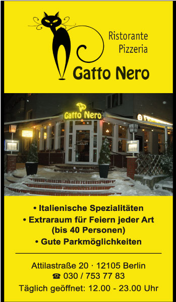 Gatto Nero – Trauerfeier bis zu 40 Personen mit italienischen Spezialitäten