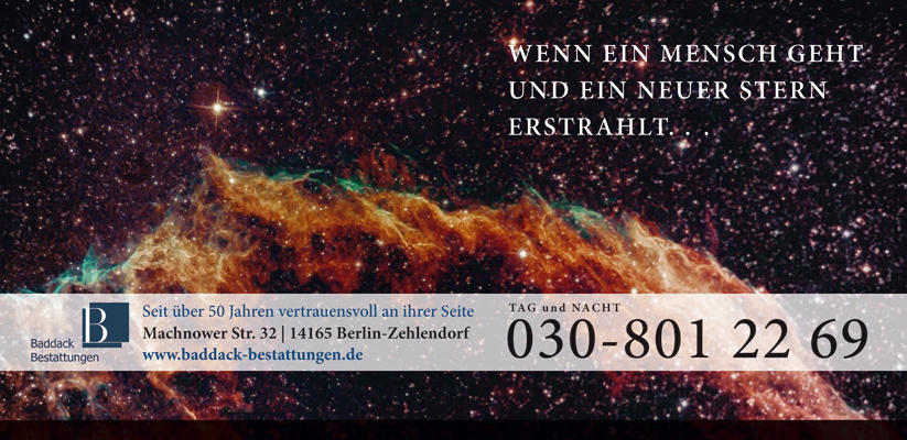 Anzeige Baddack Bestattungen 2016