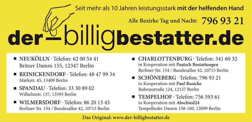 Anzeige Der Billigbestatter 2016