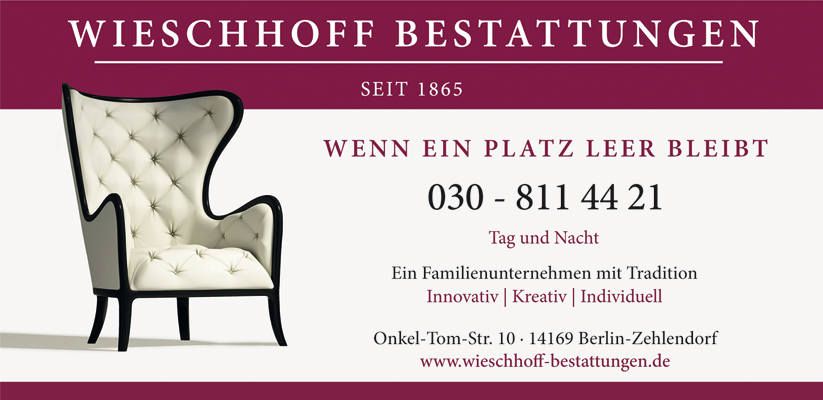 Anzeige Wieschhoff Bestattungen 2016